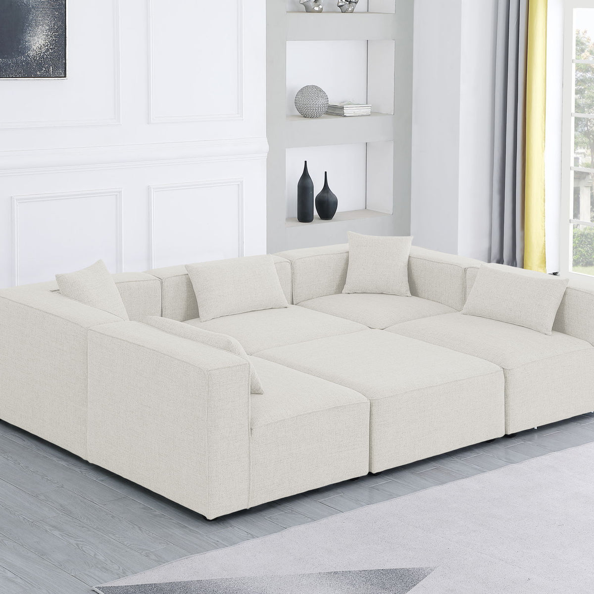 Cube - Linen 6 Piece Modular Sectional