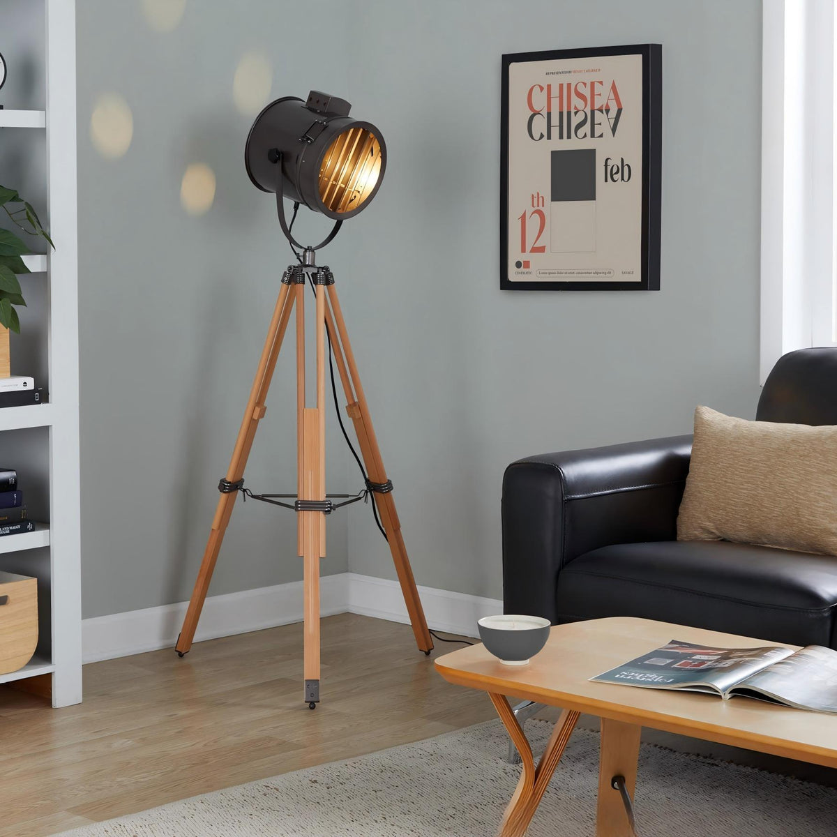 Ahoy - Industrial Floor Lamp - Natural / Antique