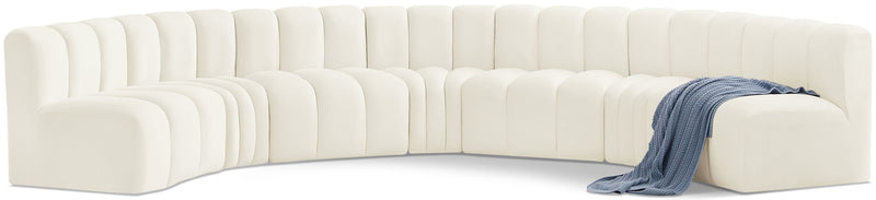 Arc - Velvet 7 Piece U-Shaped Modular Sofa