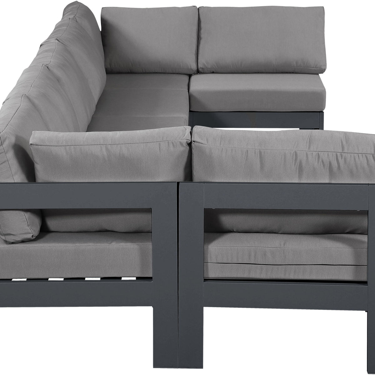 Nizuc - Outdoor Patio 7 Piece Modular Sectional With Gray Frame