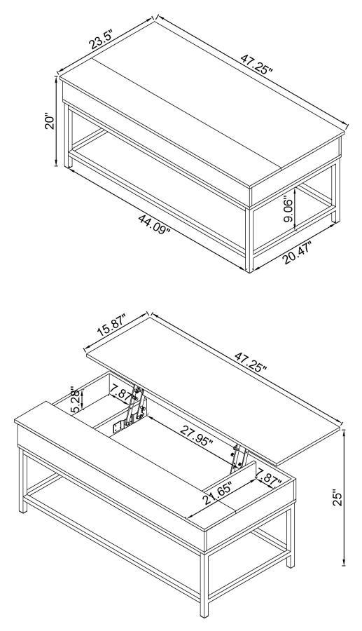 Byers - Engineered Wood Lift Top Coffee Table - Brown Oak