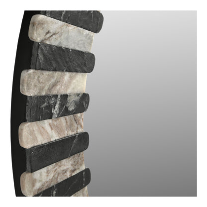 Isolde - Mirror - Black And Beige Marble