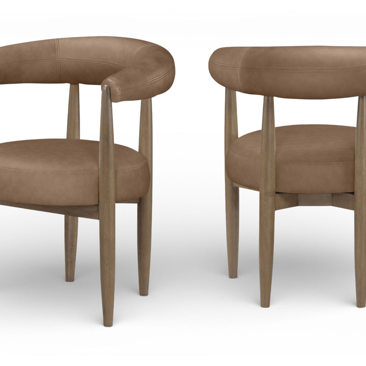 Sable - Vegan Leather Upholstered Dining Chair (Set of 2) - Brown Base