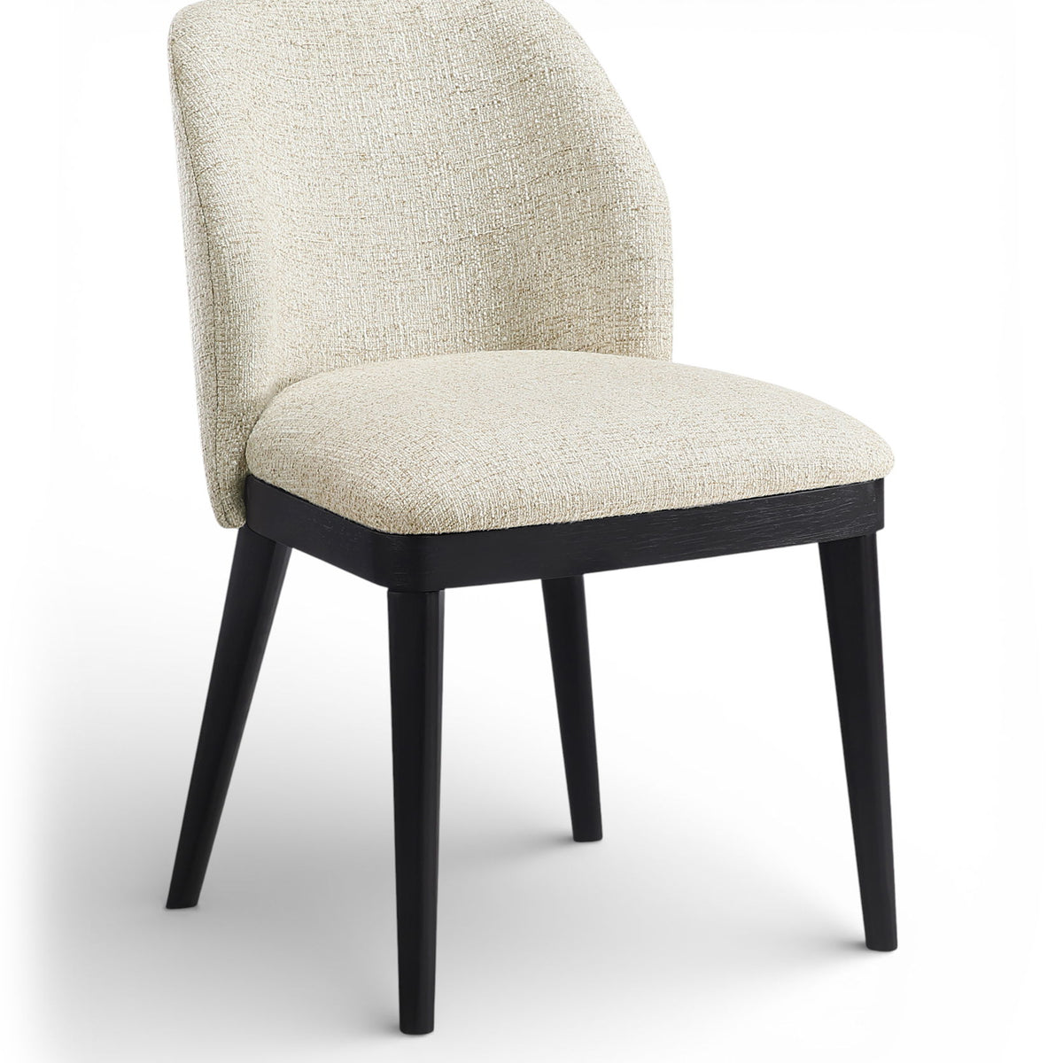 Valeo - Linen Textured Fabric Upholstered Dining Chair (Set of 2) - Painted Black Base