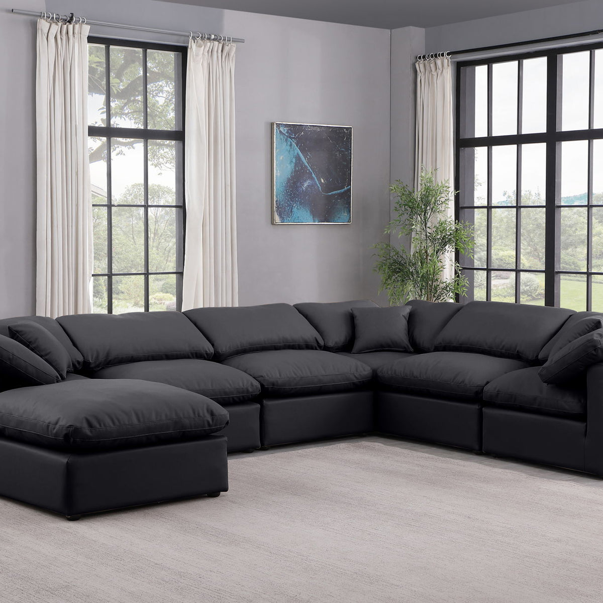 Indulge - Faux Leather 7 Piece Modular Sectional