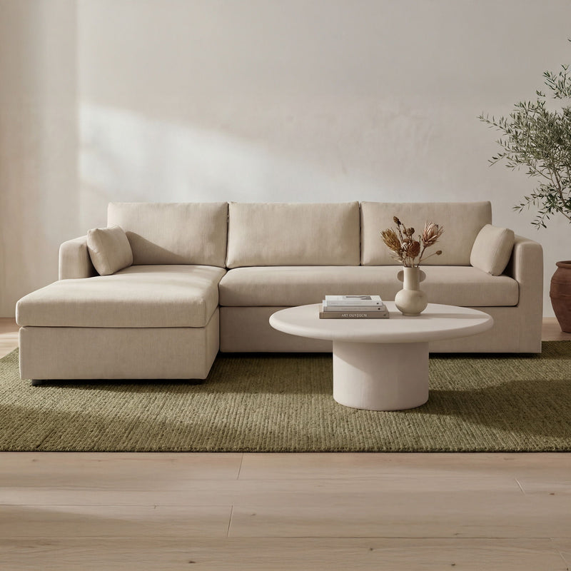 Burrow - Sleeper Sectional With Left Storage Chaise - Sand