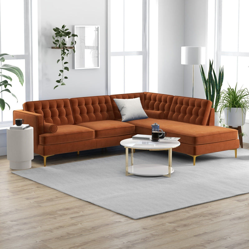 Brooke - Velvet Sectional Sofa