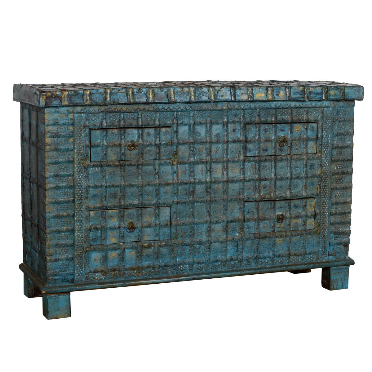Wood Console Bos - Blue