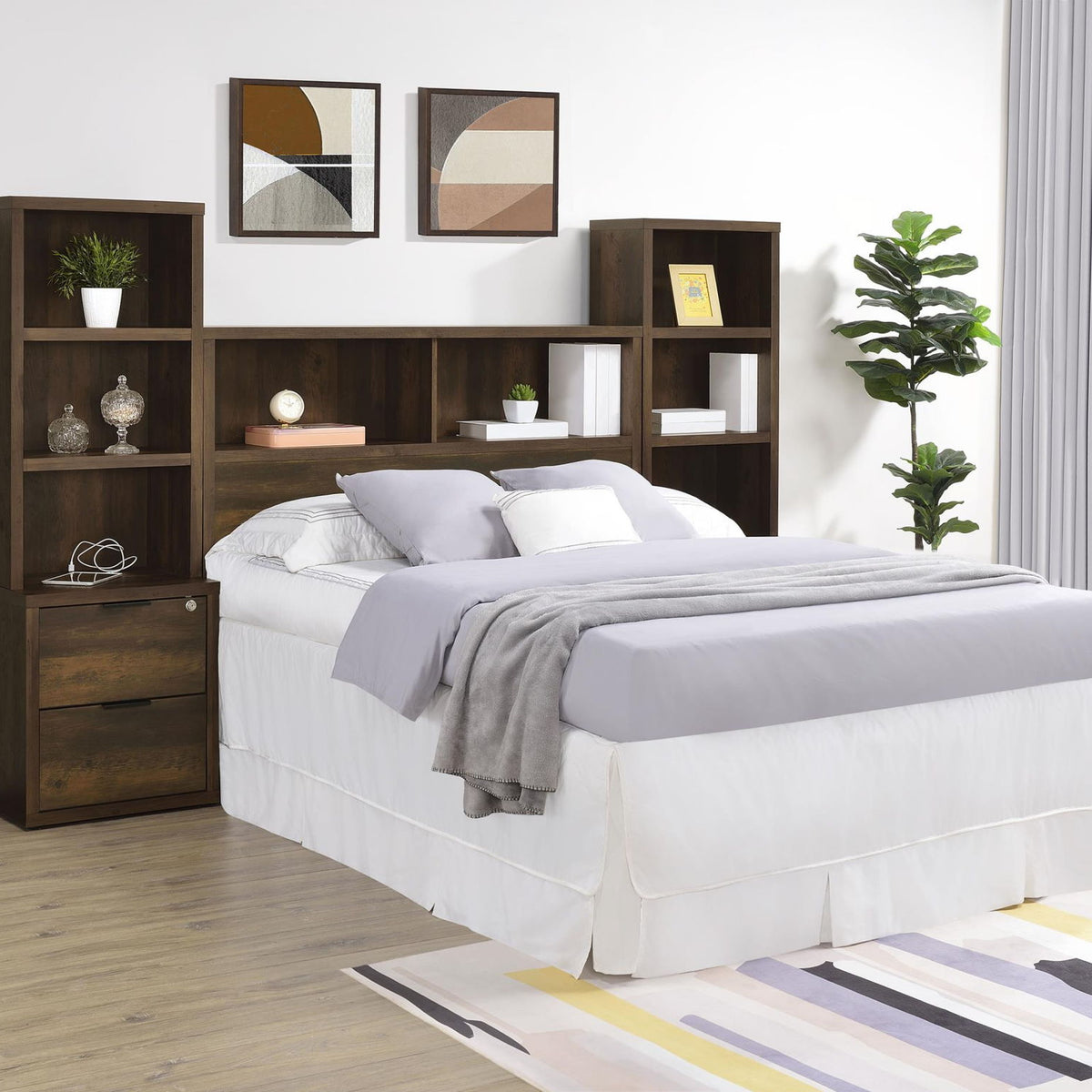 Westpark 3-piece Full Bedroom Set Bookcase Headboard Pine