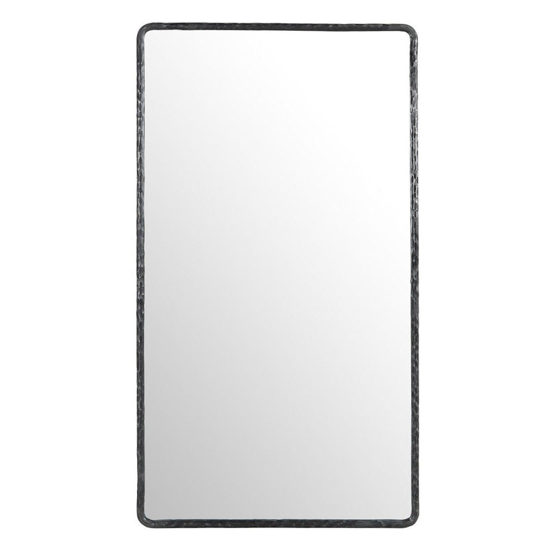 Howell - Rectangular Mirror Hammered Metal - Black