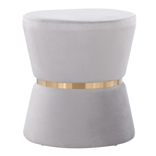 Gemma - Contemporary / Glam Ottoman - Silver / Gold