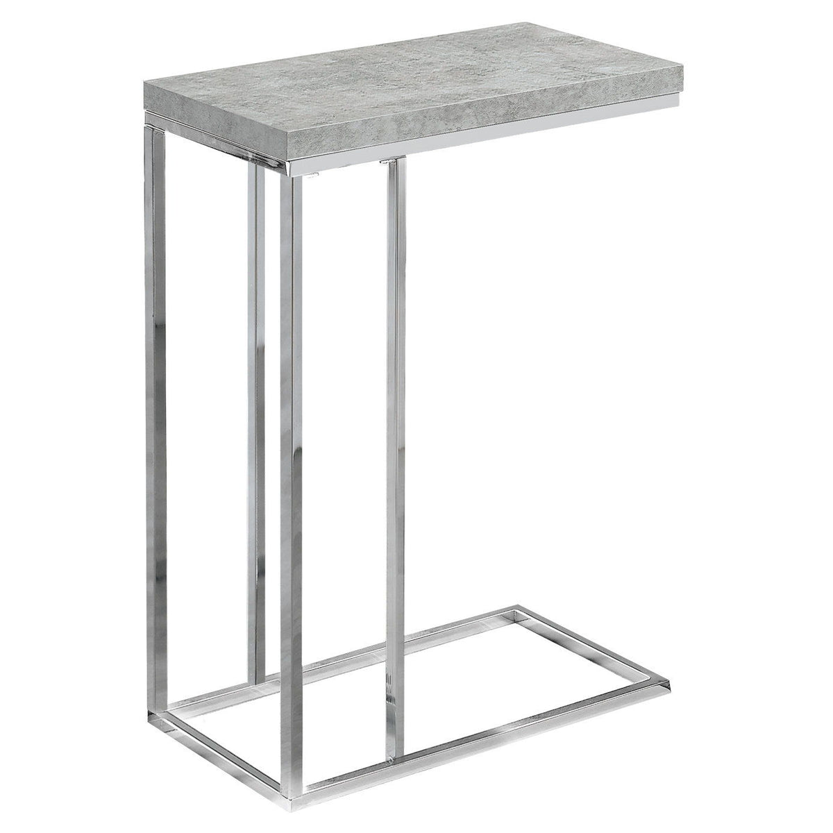 Accent Table, C - Shaped, Tempered Glass, Stylish Design Contemporary & Modern