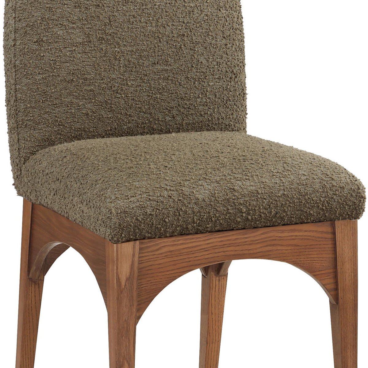 Waldorf - Boucle Dining Side Chair With Brown Legs