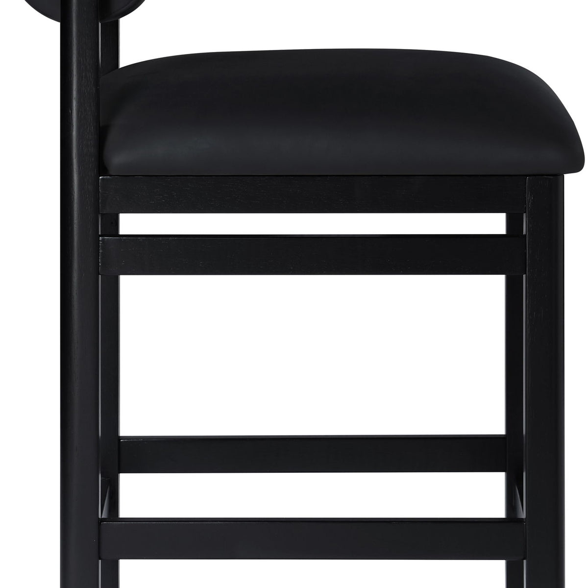 Roundhill - Faux Leather Counter Stool - Black Frame