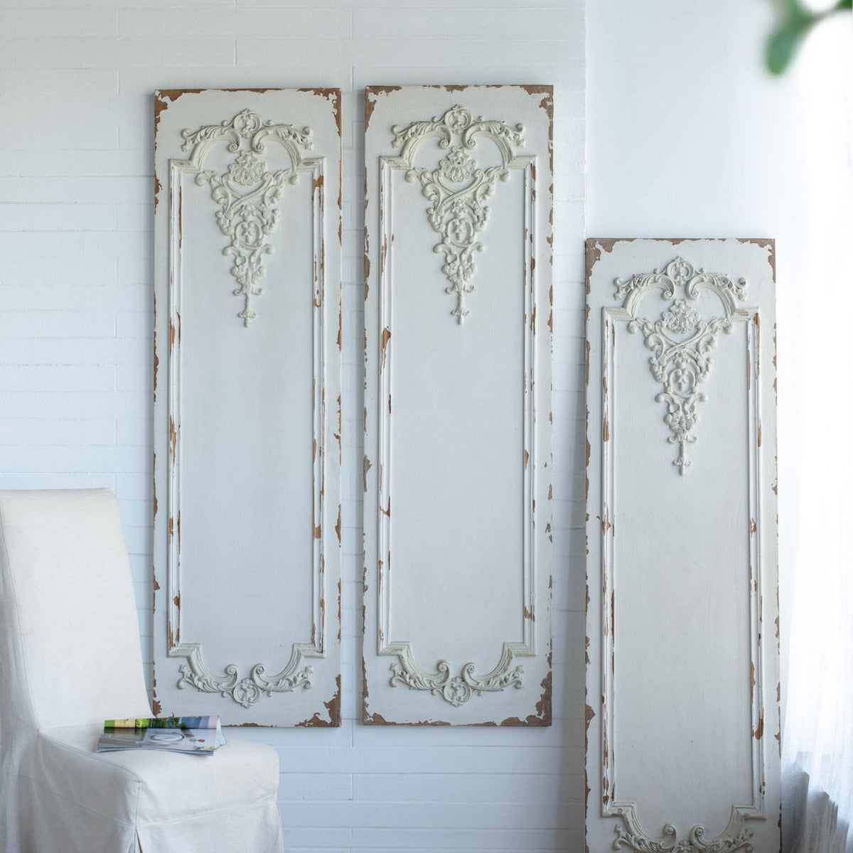 Set Of Large Wooden Rectangle Hanging Panels