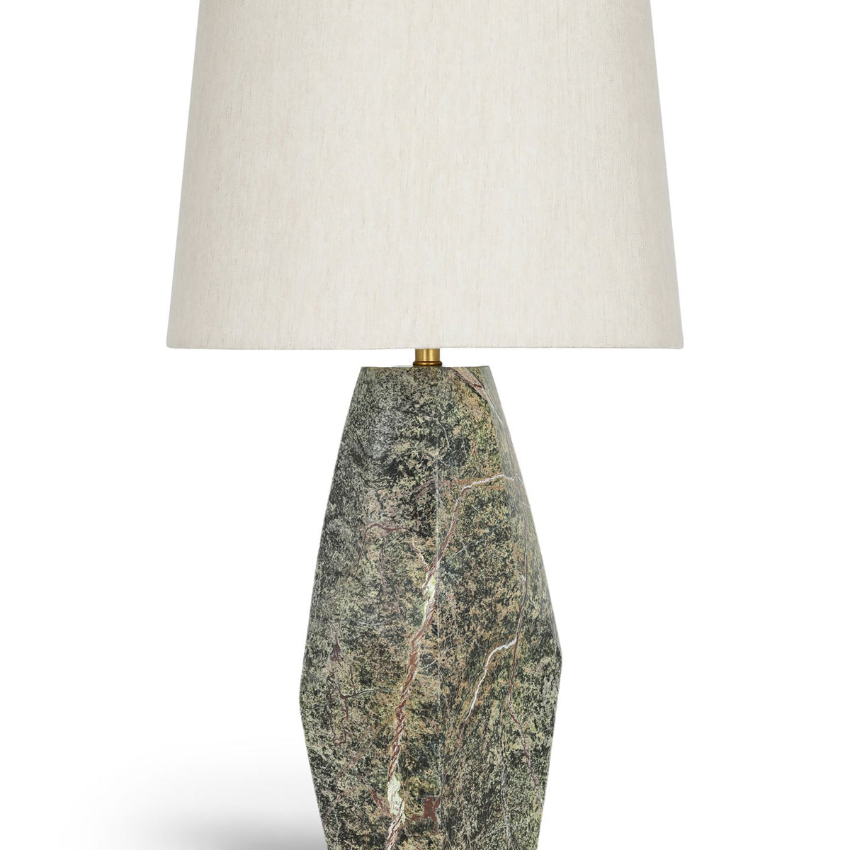 Seraphine - Genuine Marble And Linen Textured Fabric Table Lamp
