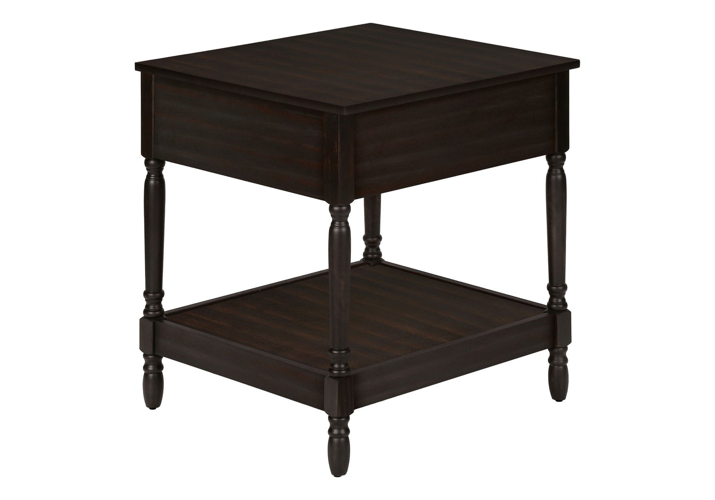 Accent - Table, 2 Tier, Square, Traditional - Walnut