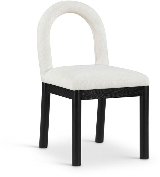 Conrad - Linen Dining Chair With Black Legs
