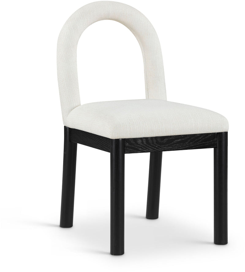 Conrad - Linen Dining Chair With Black Legs