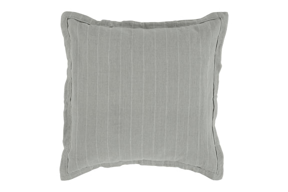 Monaco sham cover, heather gray with fine vertical stripes and rounded corners