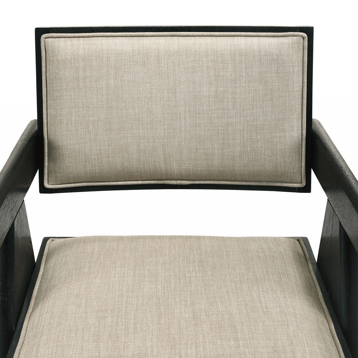 Jasper - Dining Arm Chairs With Upholstered Seat (Set of 2) - Ebony Black / Beige