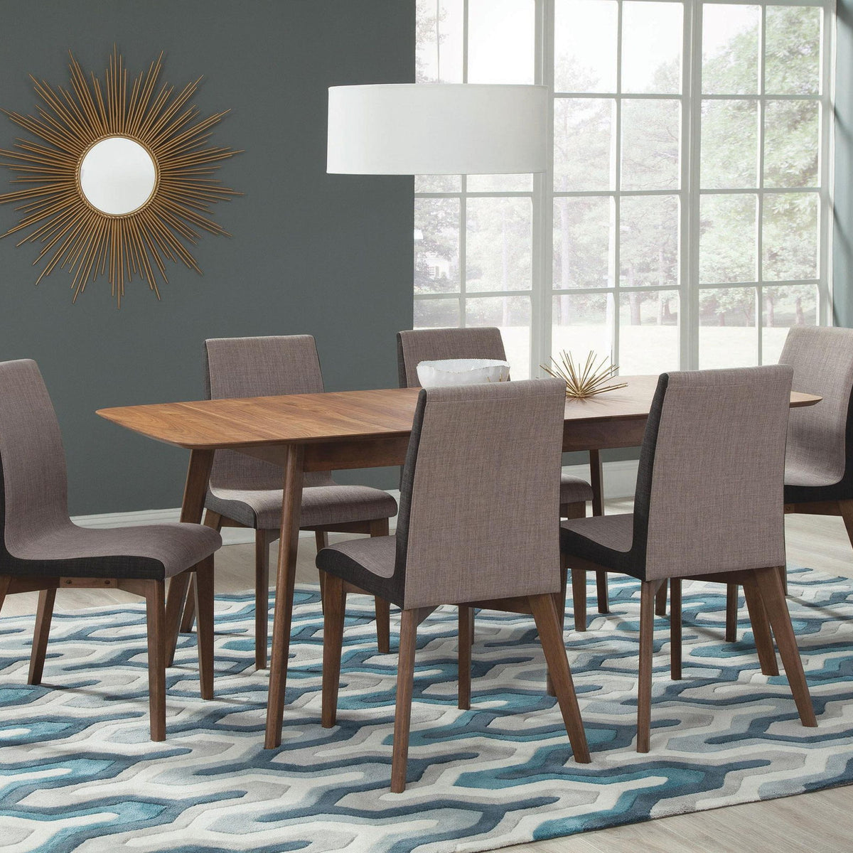 Redbridge 7-piece Rectangular Dining Set Natural Walnut