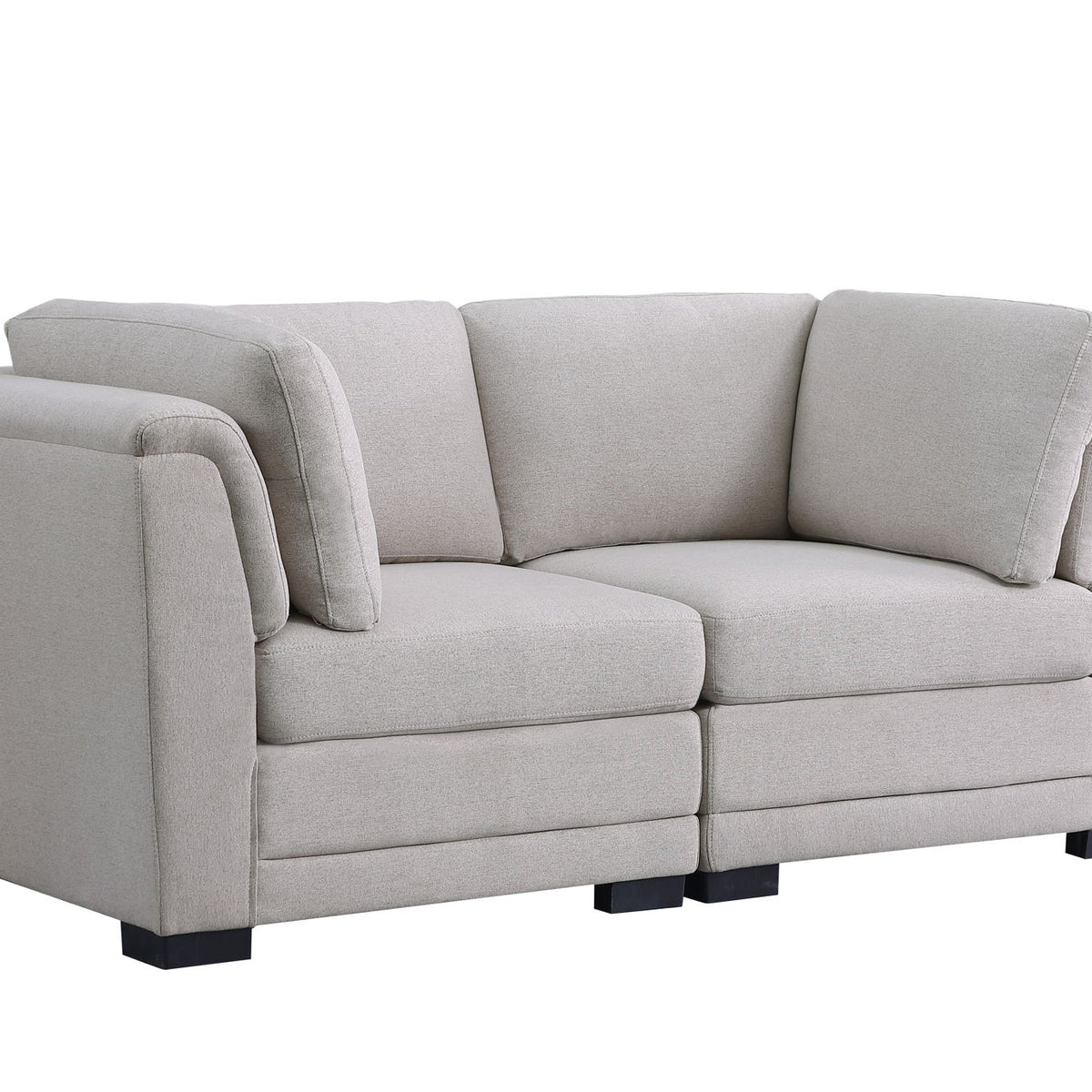 Kristin - Linen Fabric Loveseat - Light Gray