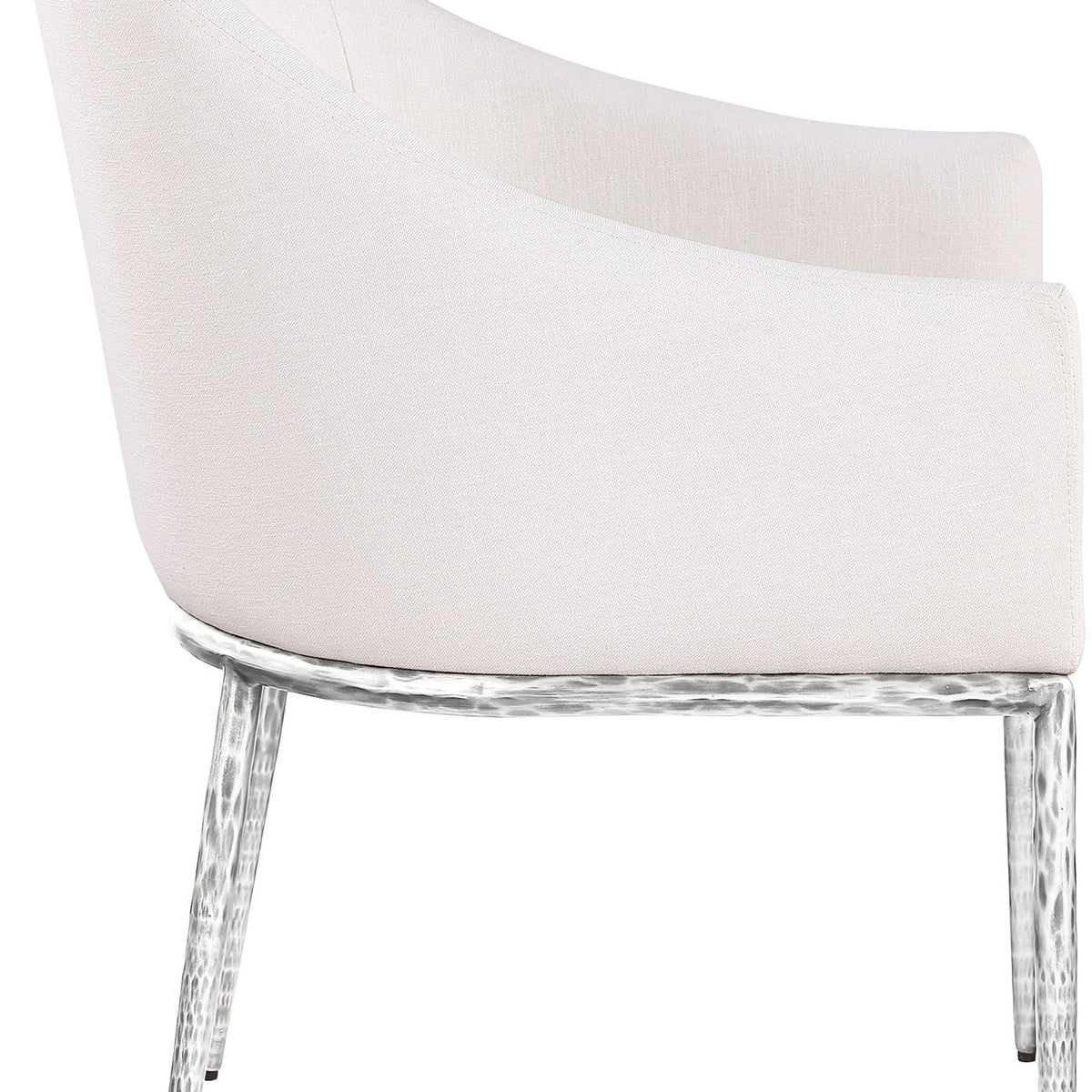 Ferro - Upholstered Dining Arm Chair With Brushed Silver Legs