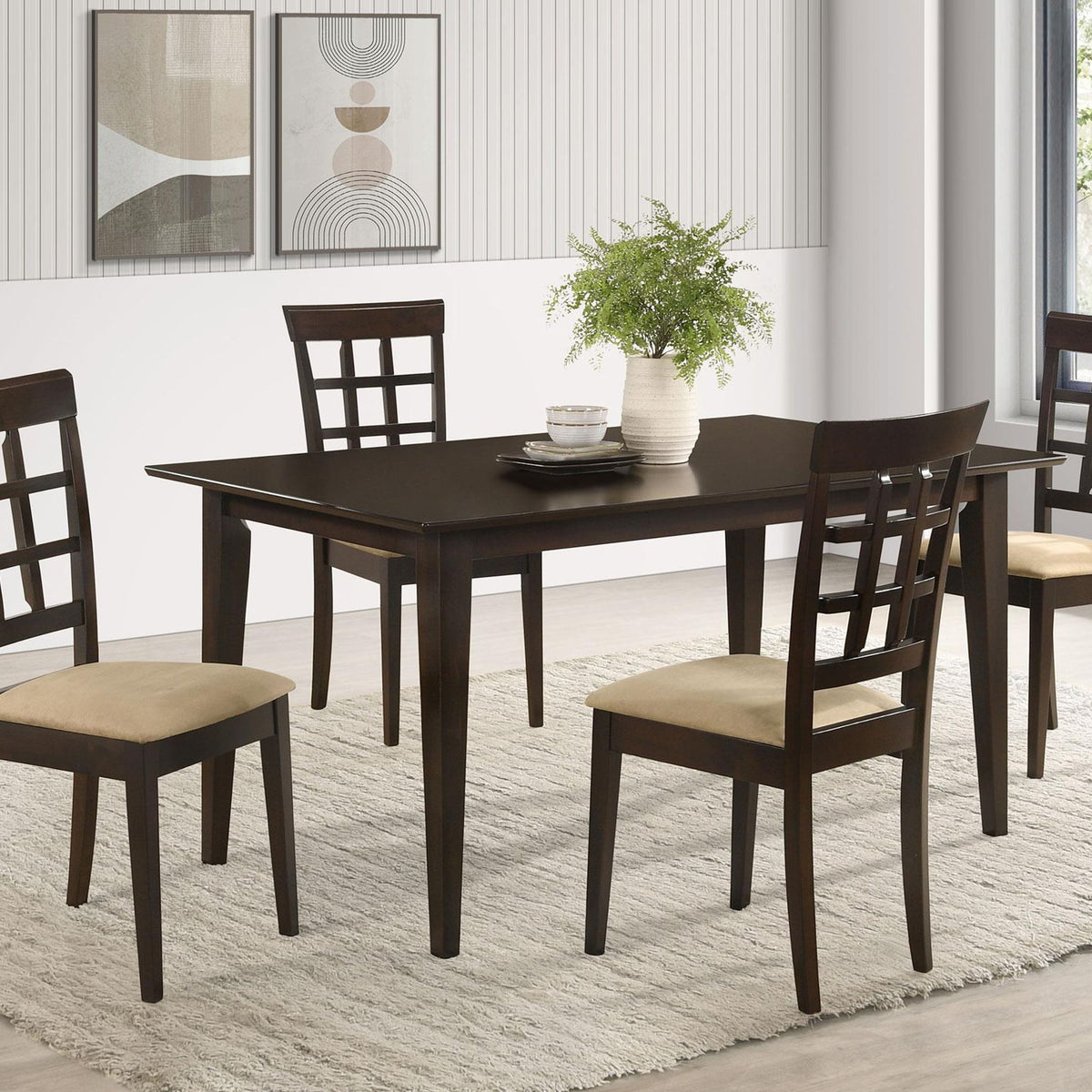 Gabriel 5-piece Rectangular 59-inch Dining Set Cappuccino