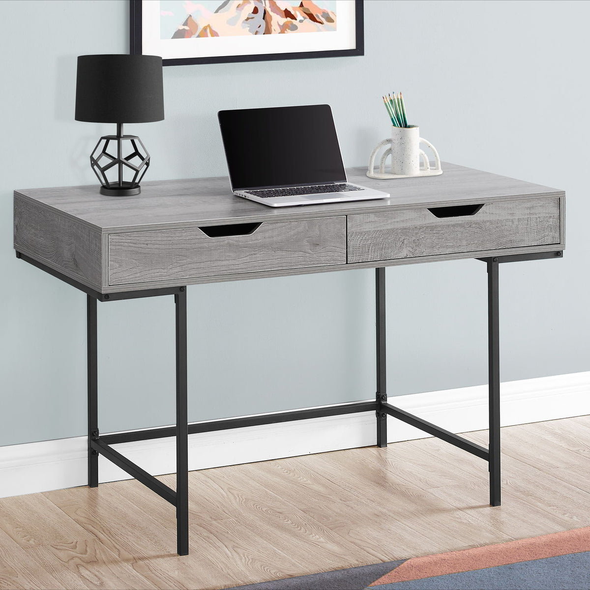 Computer Desk For Home Office, Laptop, Storage Drawers, Contemporary & Modern