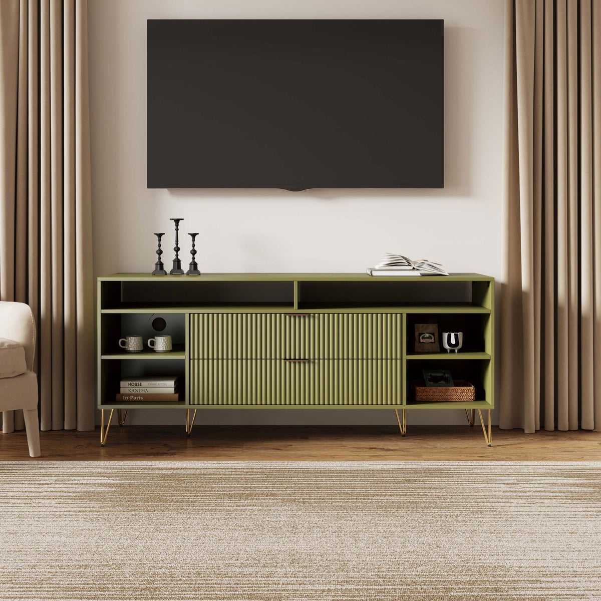 Manhattan Dumbo - Fluted TV Stand