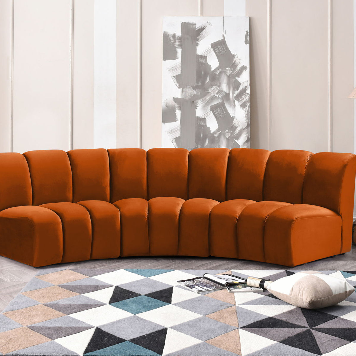 Infinity - 3 Piece Velvet Modular Sectional