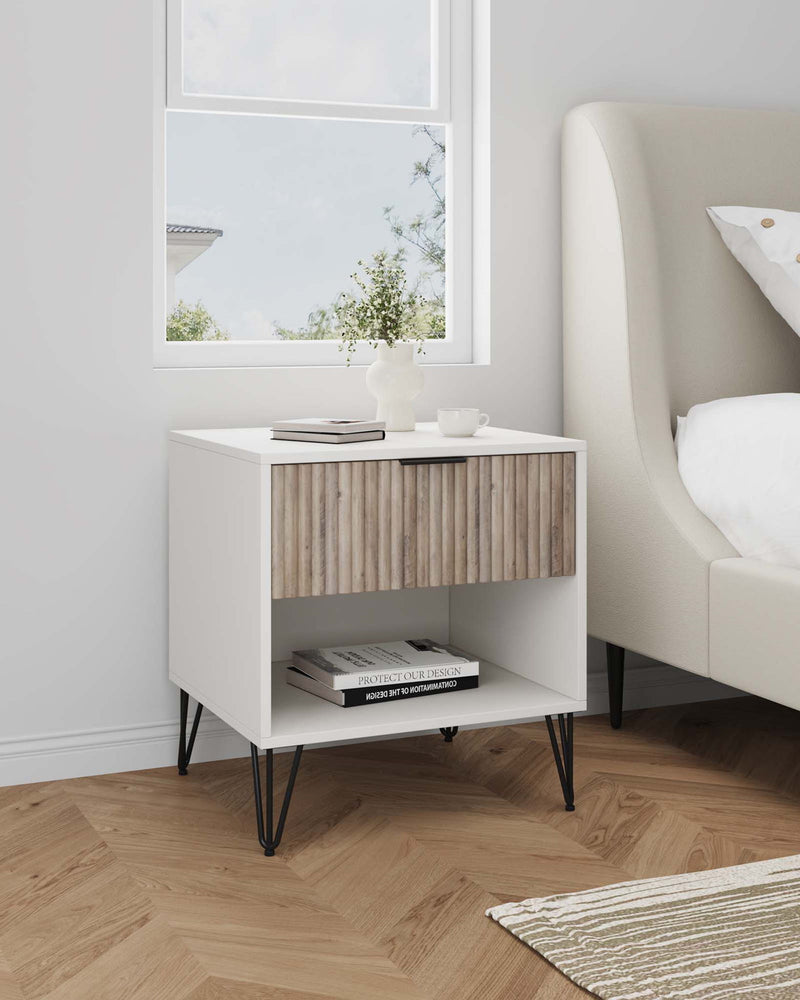Manhattan Dumbo - Nightstand With White Frame