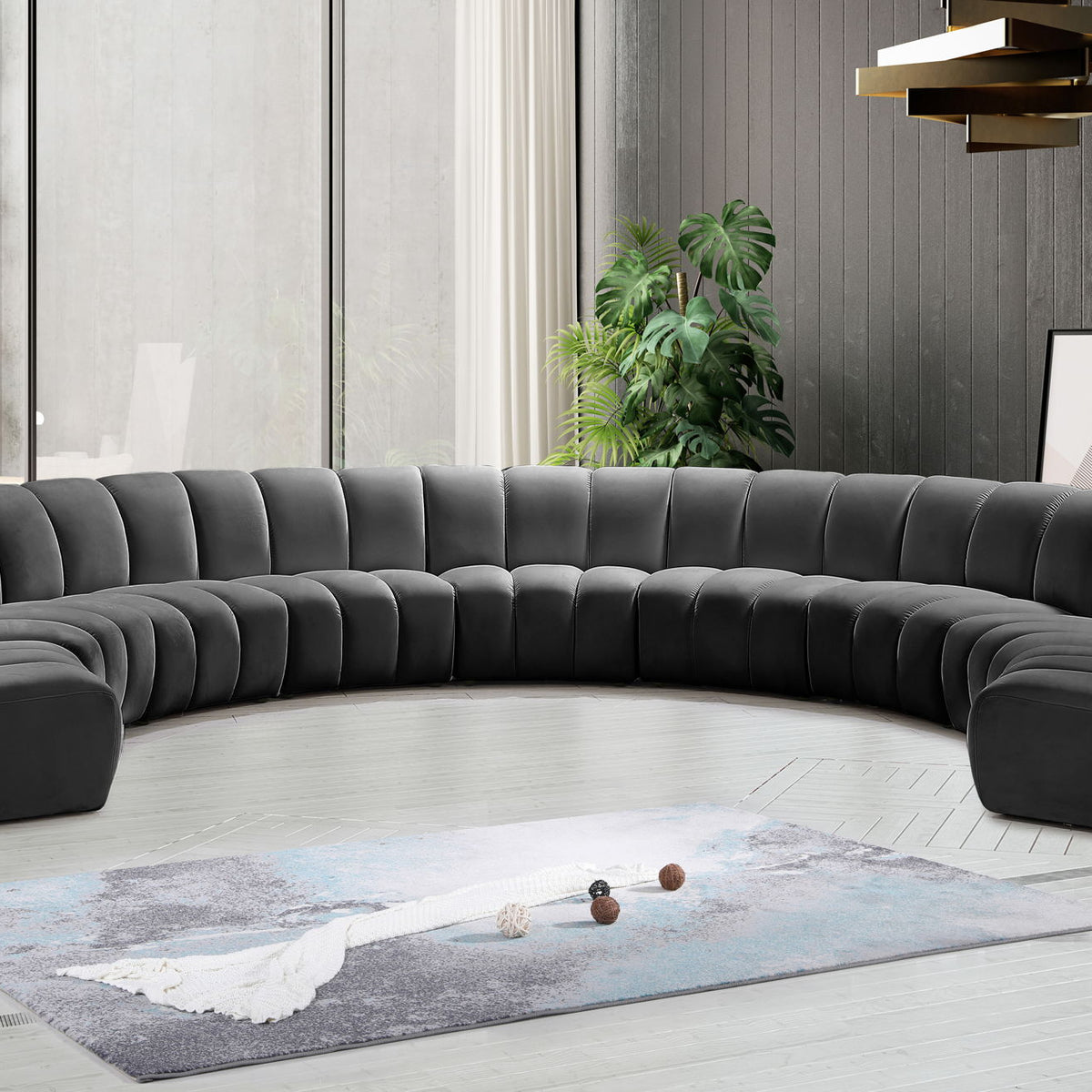 Infinity - 9 Piece Velvet Modular Sectional