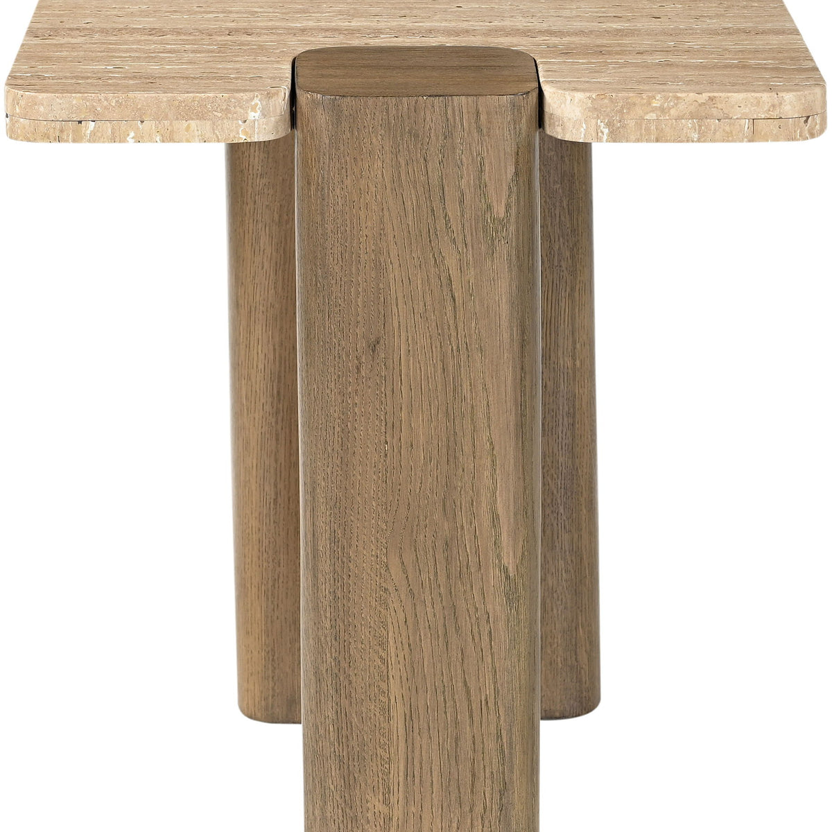 Ravenna - Genuine Fabric Travertine And Oak Wood Table