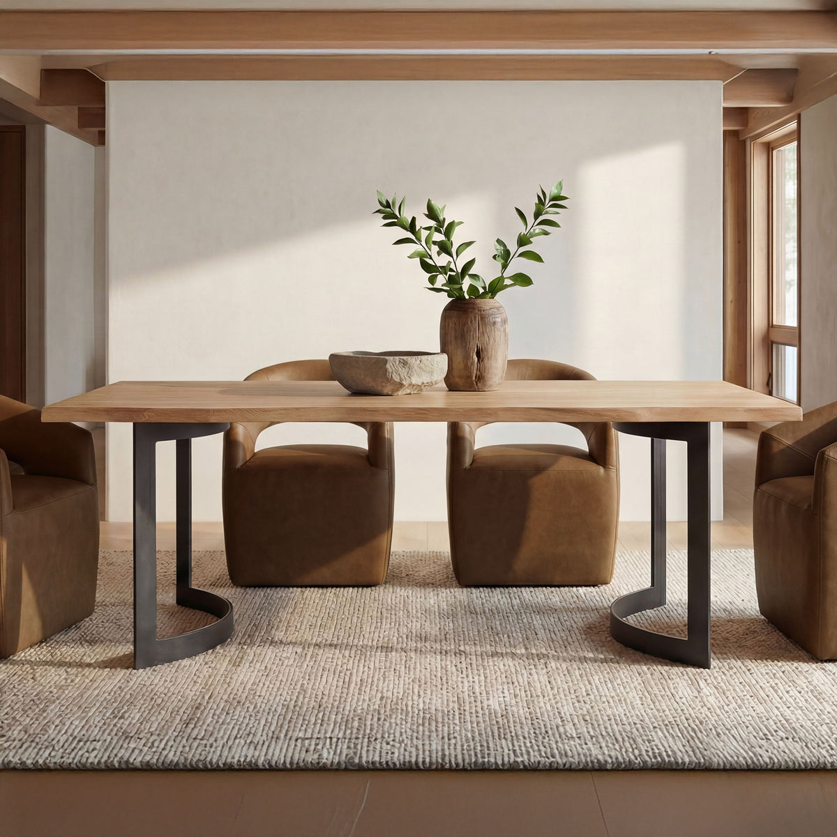 Barrow - Rolling Dining Chair - Tan