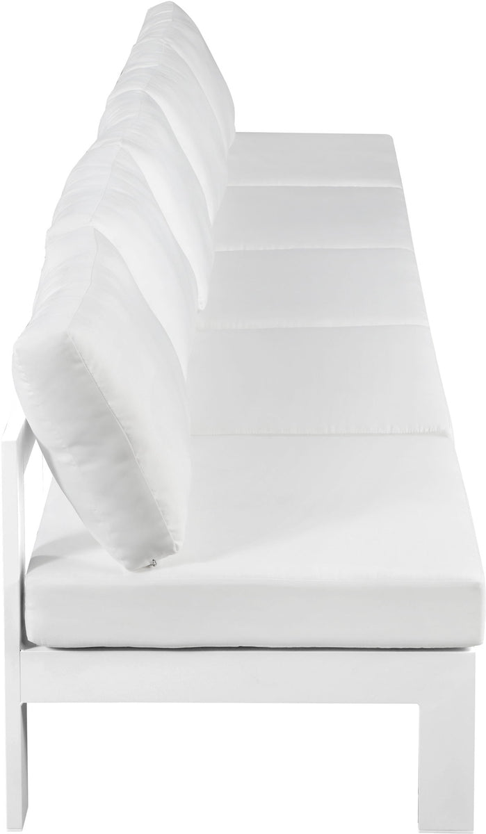 Nizuc - Outdoor Patio 5 Seat Modular Armless Sofa With White Frame