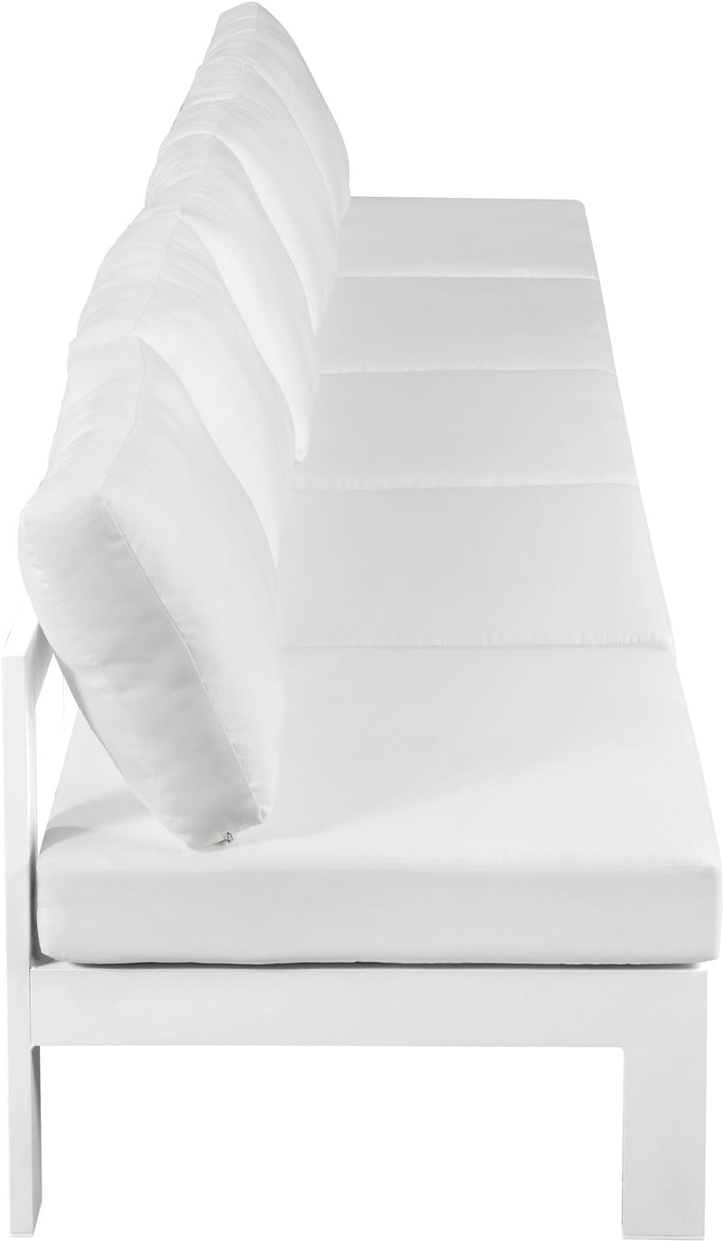 Nizuc - Outdoor Patio 5 Seat Modular Armless Sofa With White Frame