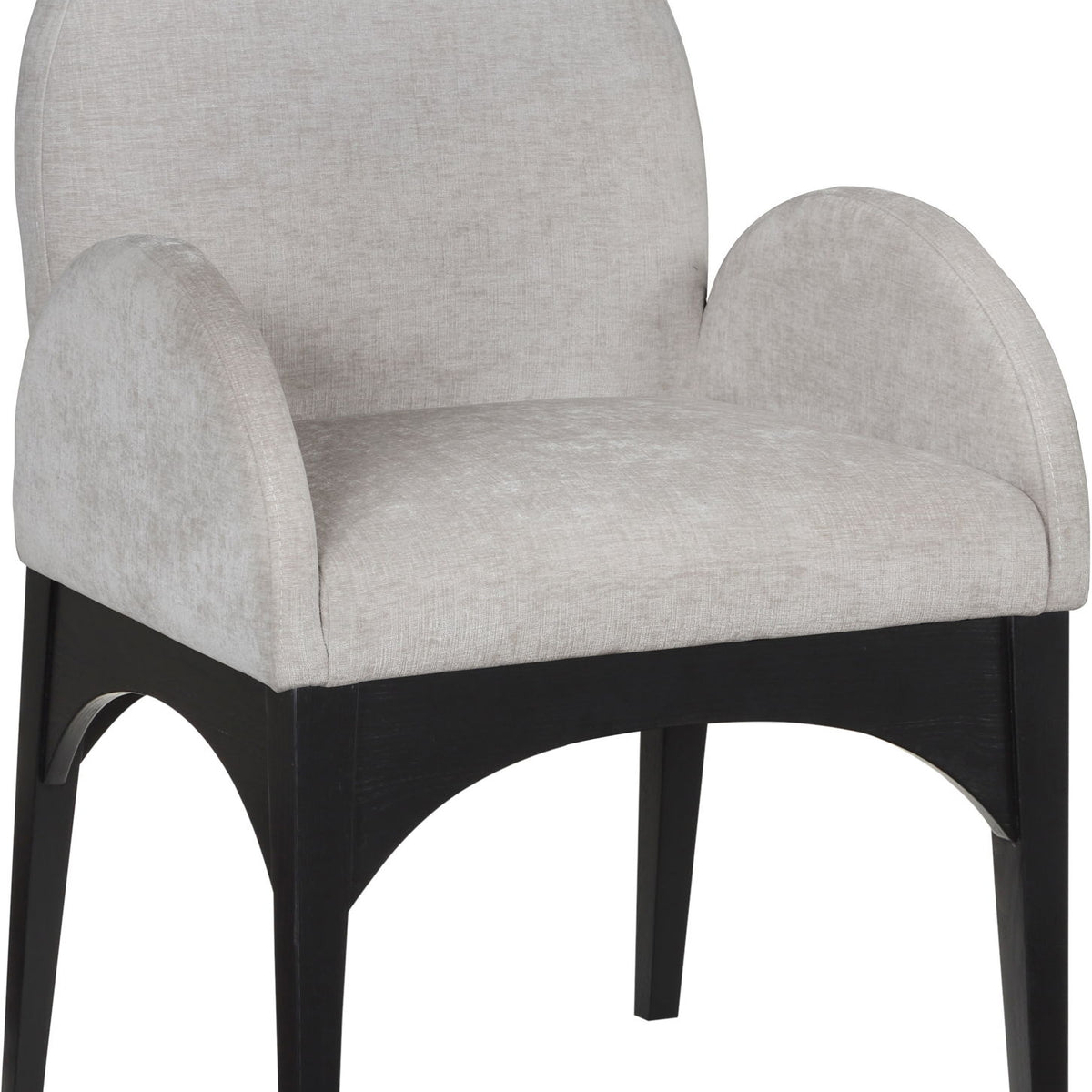 Waldorf - Chenille Dining Arm Chair With Black Legs