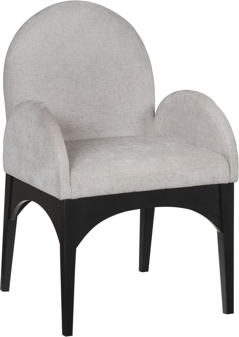 Waldorf - Chenille Dining Arm Chair With Black Legs