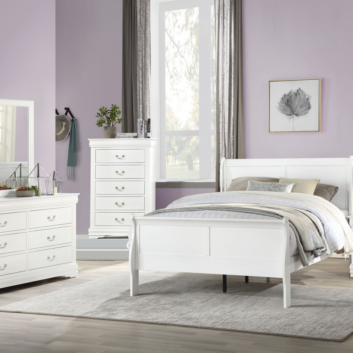 Louis Philippe - Sleigh Style Bed