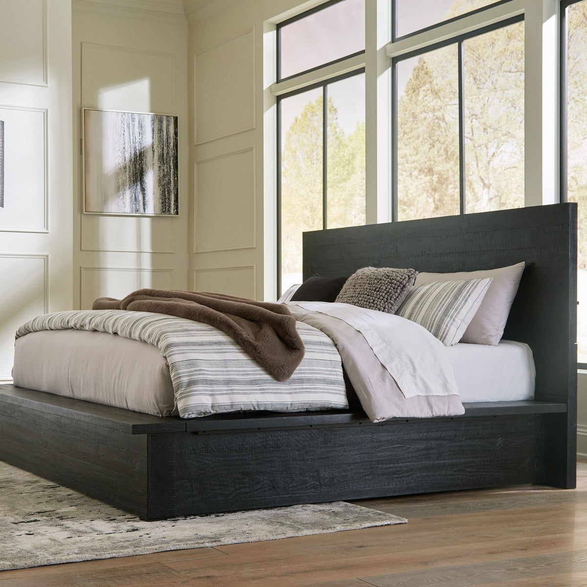 Londer - Black - California King Panel Bed