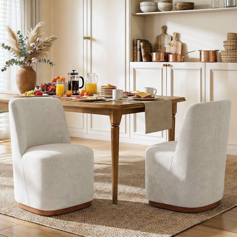 Indoor Upholstered Dining Chair (Set of 2) - Beige
