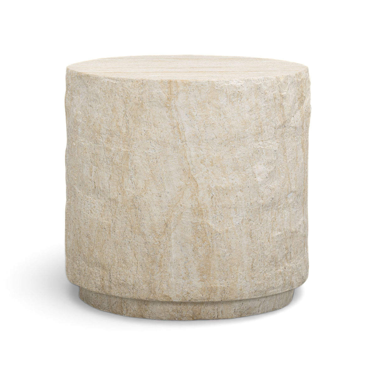 Roxanne - Faux Slab Indoor / Outdoor Side Table - Travertine