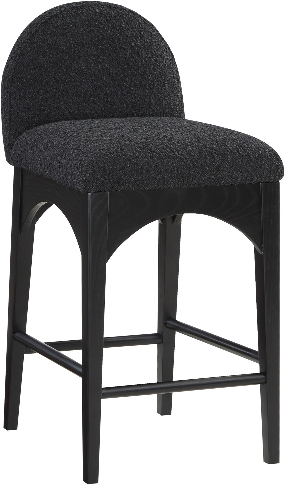 Waldorf - Boucle Stool With Black Legs