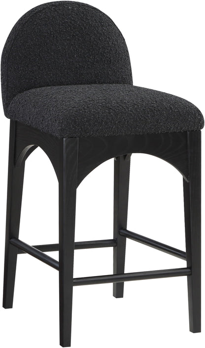 Waldorf - Boucle Stool With Black Legs