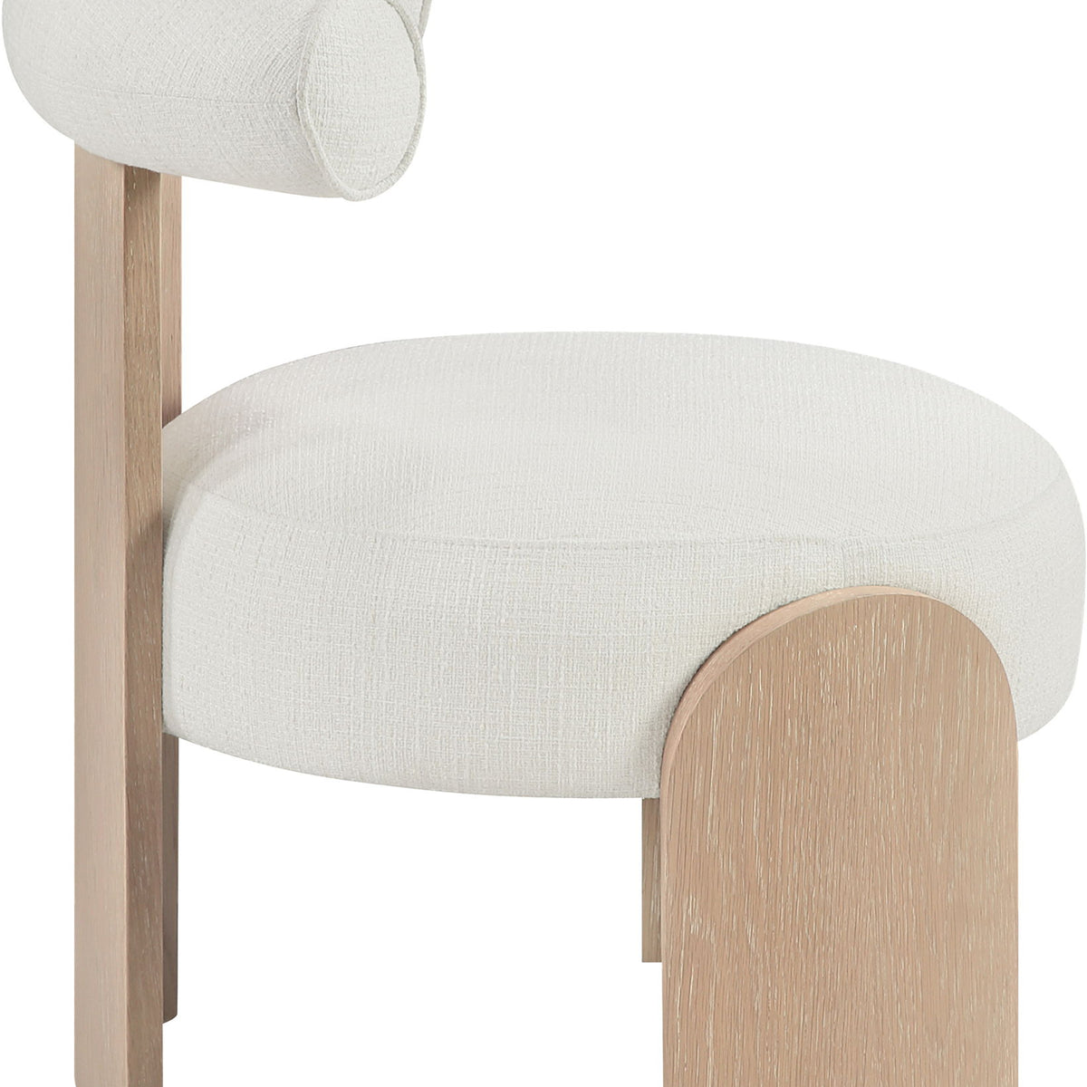 Calder - Linen Textured Fabric Upholstered Accent Chair - Painted Natural Base