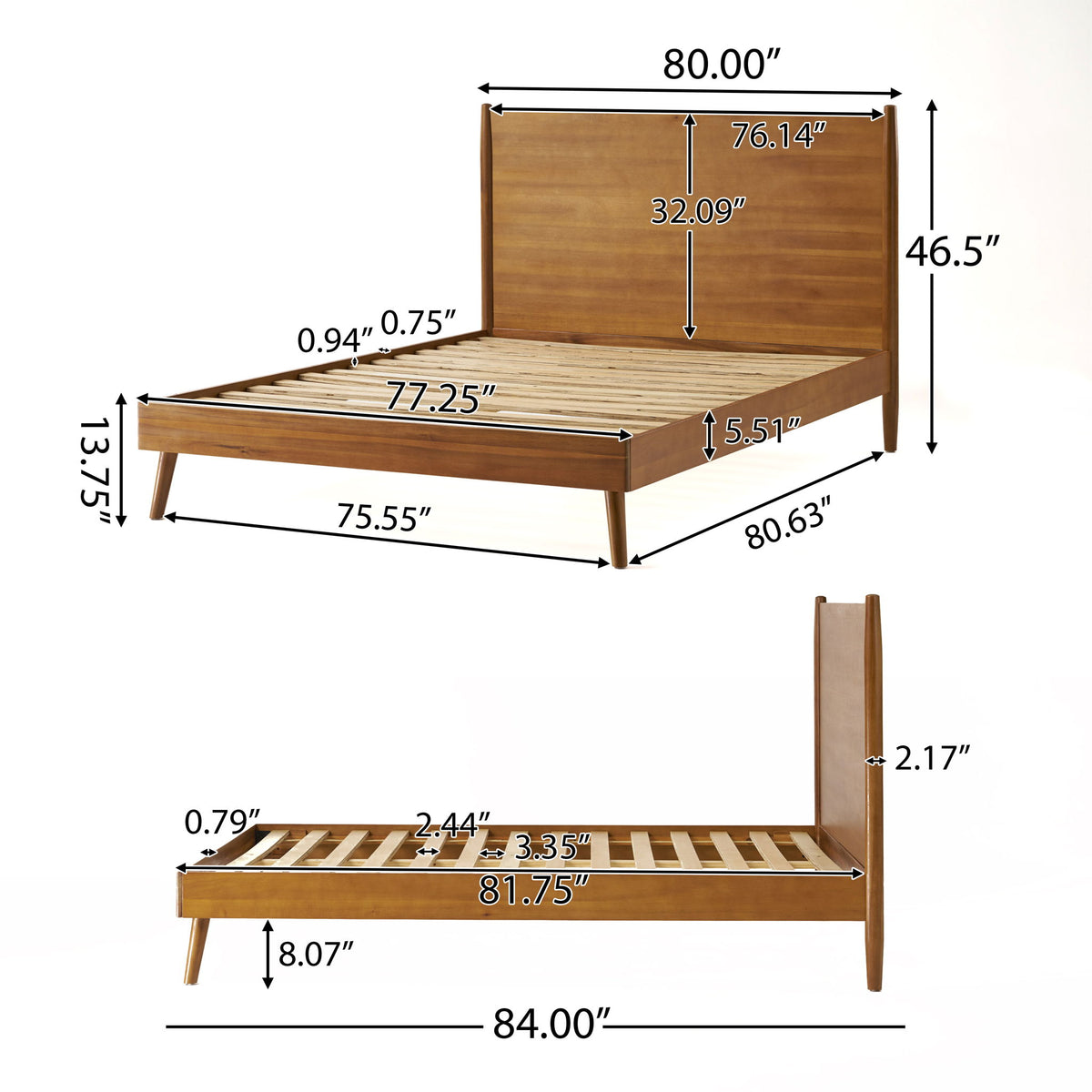 Okioki - Mid-Century Wood Bed