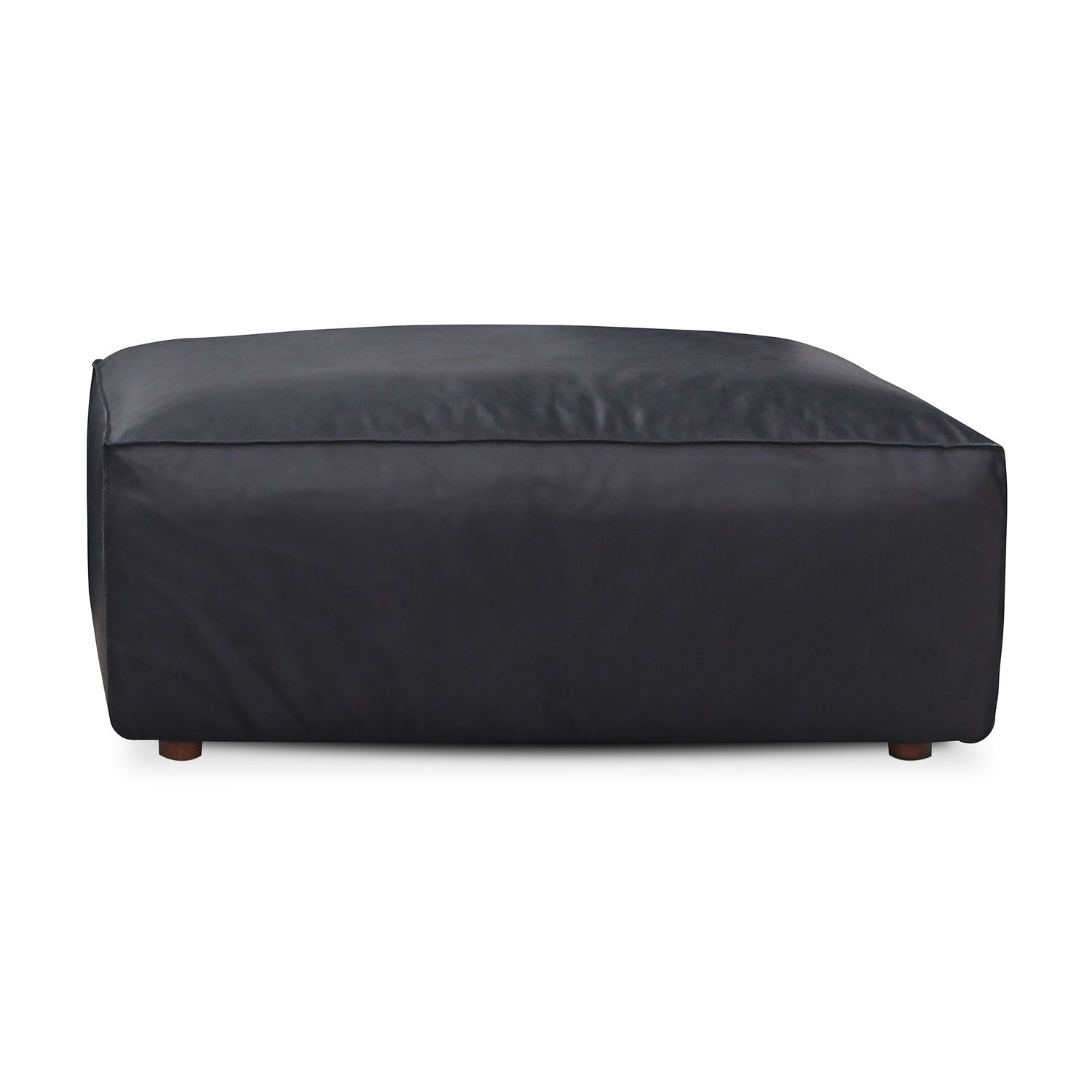 Form - Leather Ottoman - Vantage Black
