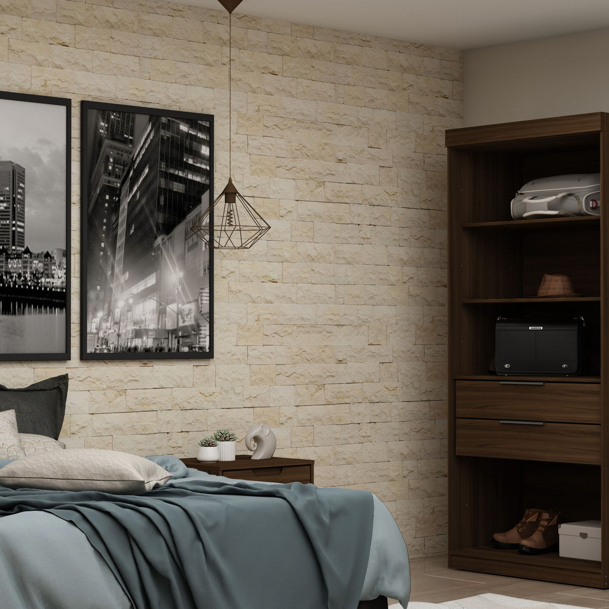 Manhattan Mulberry - Wardrobe Closet With Open Space